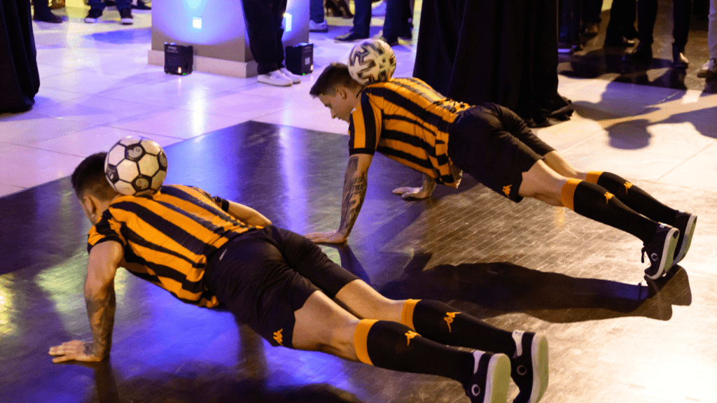 event conference football themed entertainers
