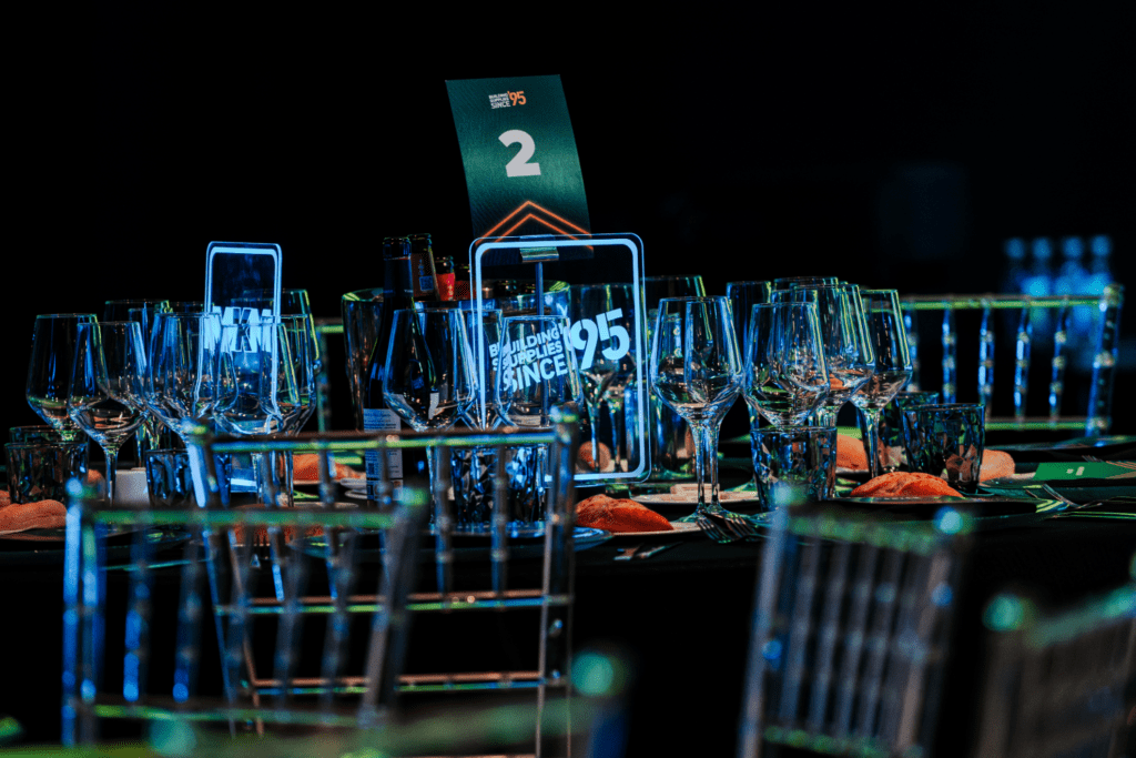 Strategic immersive leadership conference delivered by event agency with bold stage design, keynote speakers gala awards dinner.