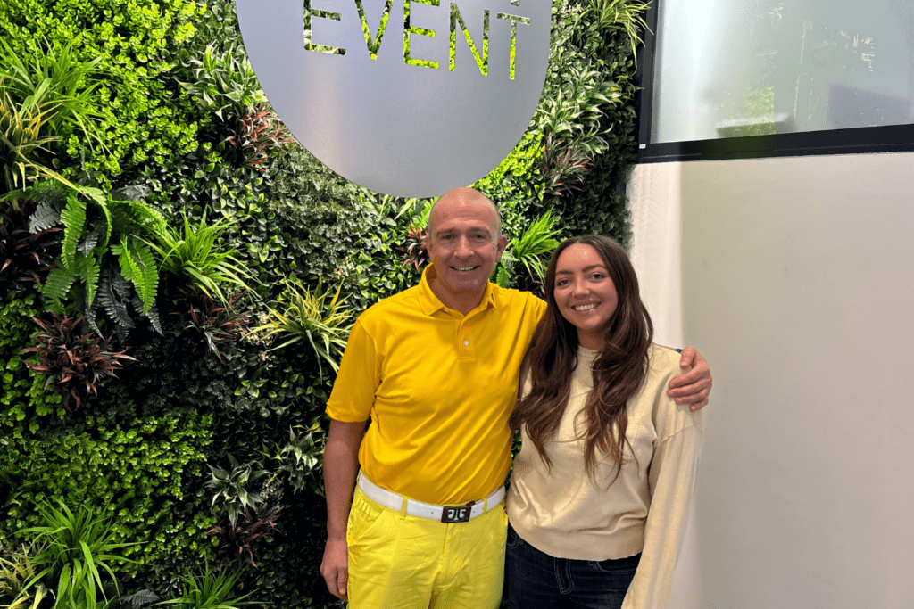 First Event team showing support for Endometriosis Awareness Month, wearing yellow and displaying office signs promoting awareness and solidarity.